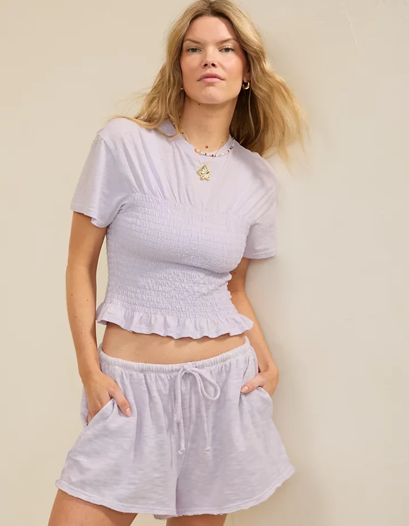 Aerie Smocked T-Shirt