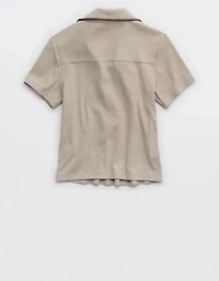 Aerie Cropped Polo T-Shirt