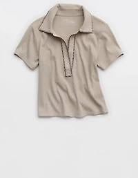 Aerie Cropped Polo T-Shirt
