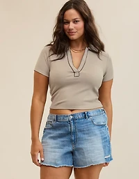 Aerie Cropped Polo T-Shirt