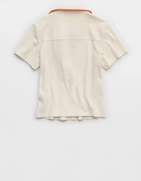 Aerie Cropped Polo T-Shirt