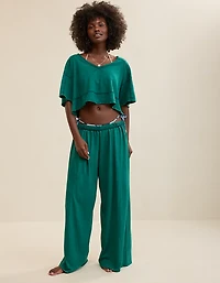 Aerie Happiest Cropped V Neck T-Shirt