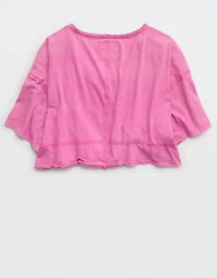 Aerie Happiest Cropped V Neck T-Shirt