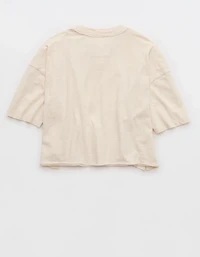 Aerie Remix Henley Cropped T-Shirt