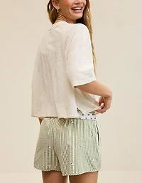 Aerie Remix Henley Cropped T-Shirt