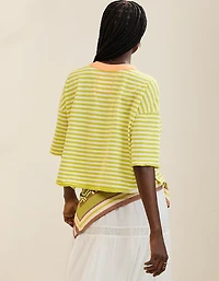 Aerie Remix Henley Cropped T-Shirt