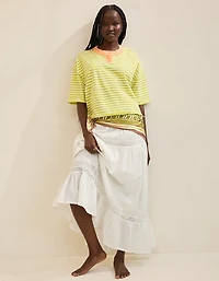 Aerie Remix Henley Cropped T-Shirt