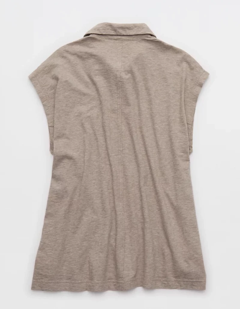 Aerie Happiest Oversized Polo T-Shirt