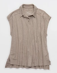 Aerie Happiest Oversized Polo T-Shirt