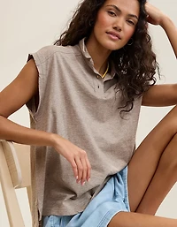Aerie Happiest Oversized Polo T-Shirt