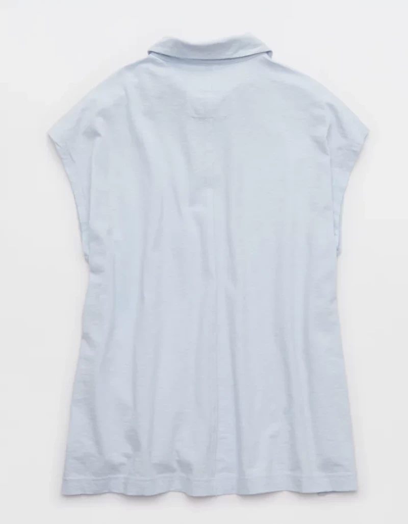 Aerie Happiest Oversized Polo T-Shirt