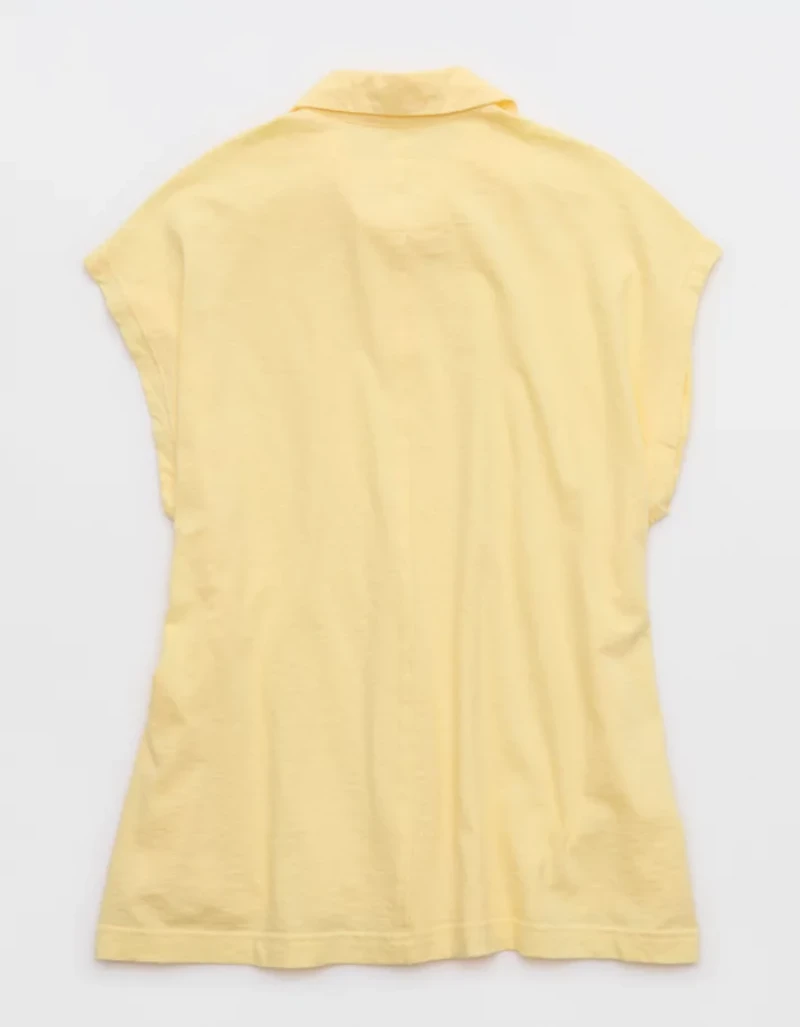 Aerie Happiest Oversized Polo T-Shirt