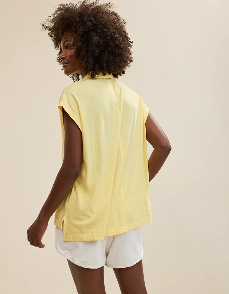 Aerie Happiest Oversized Polo T-Shirt
