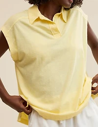 Aerie Happiest Oversized Polo T-Shirt