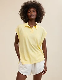 Aerie Happiest Oversized Polo T-Shirt