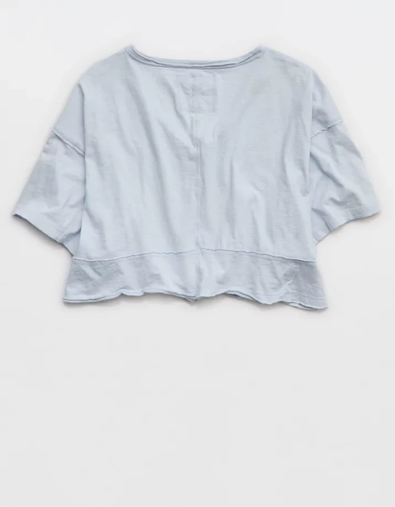 Aerie Happiest Cropped V Neck T-Shirt