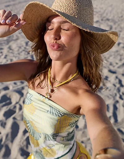 Aerie Floppy Straw Hat