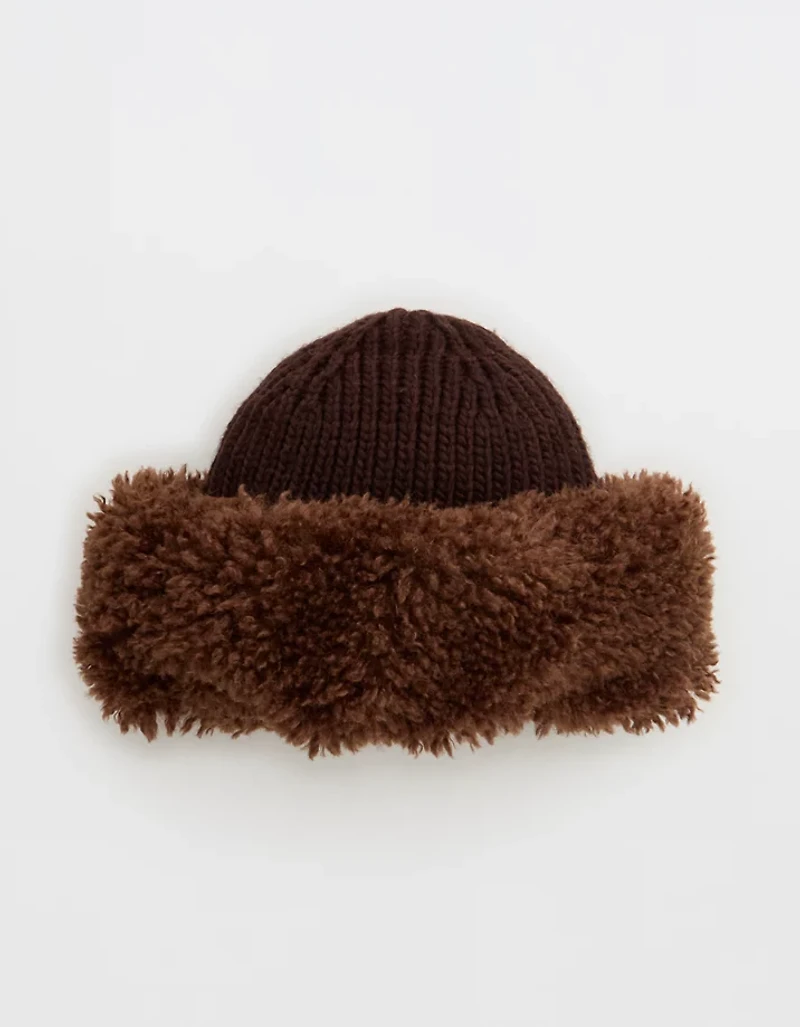 Aerie Curly Fur Pillbox Hat