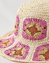 Aerie Geo Flower Straw Hat