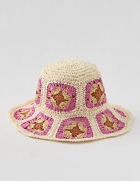 Aerie Geo Flower Straw Hat