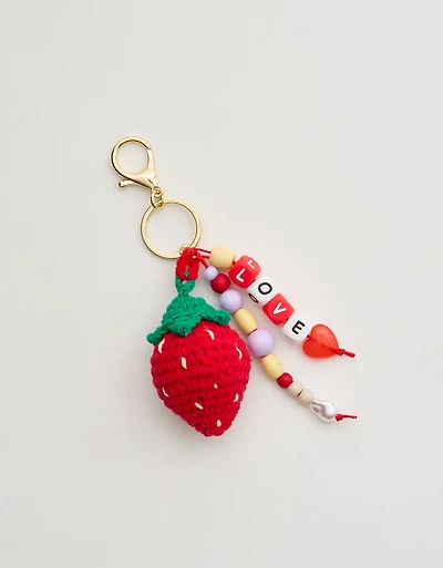 Aerie Crochet Strawberry Bag Charm