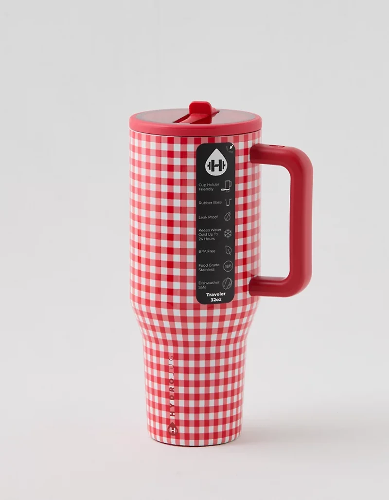 Hydrojug Red Checkered Traveler 32 Oz
