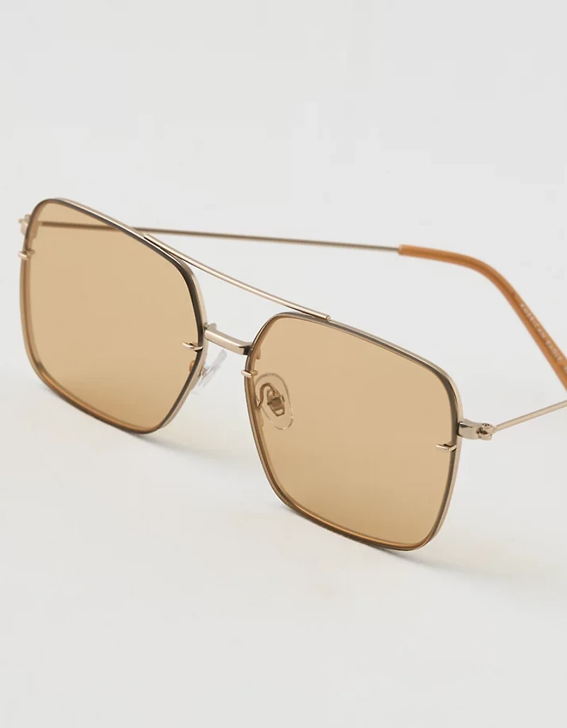 Aerie Rimless Metal Square Sunglasses