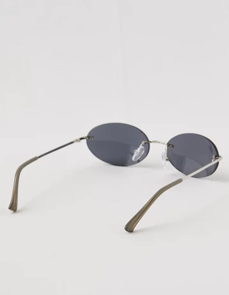 Aerie Rimless Metal Oval Sunglasses