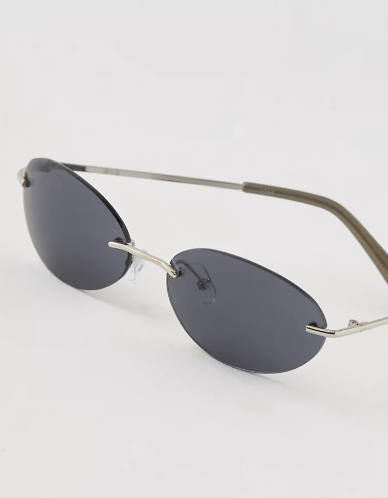 Aerie Rimless Metal Oval Sunglasses