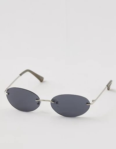 Aerie Rimless Metal Oval Sunglasses