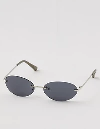 Aerie Rimless Metal Oval Sunglasses