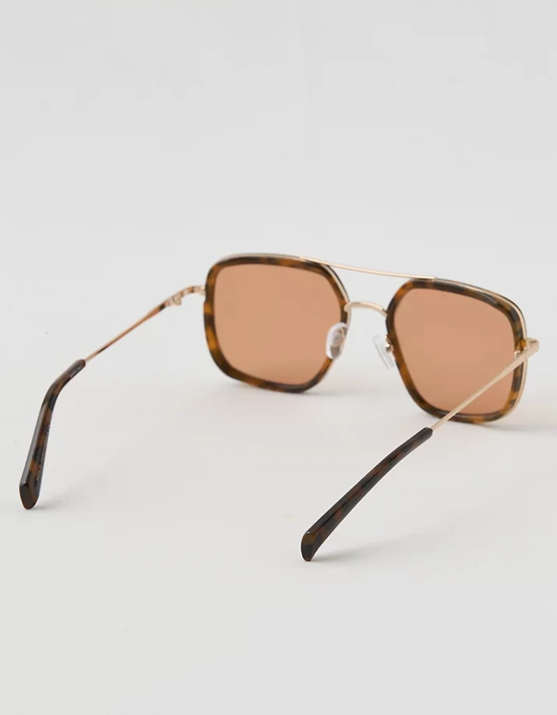 Aerie Metal Double Bridge Square Sunglasses