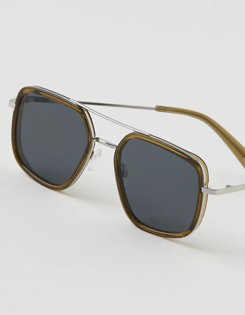 Aerie Metal Narrow Rectangle Sunglasses