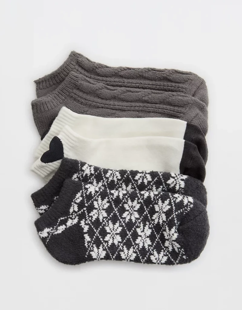 Aerie Cozy Ankle Socks 3-Pack