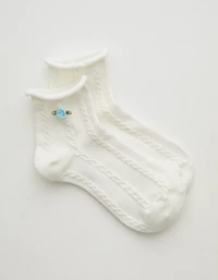 Aerie Rosette Quarter Socks