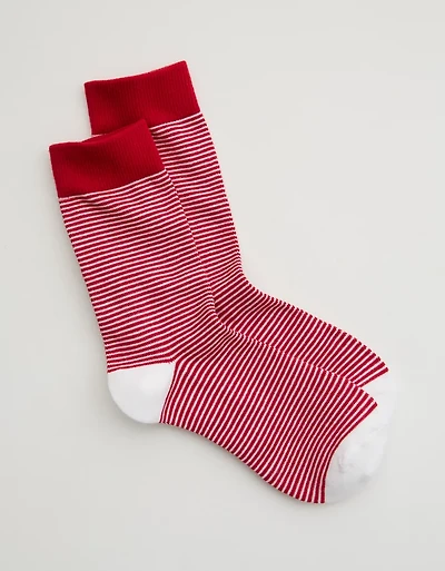 Aerie Striped Cotton Crew Socks