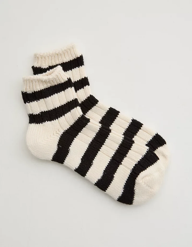 Aerie Knit Stripe Quarter Socks