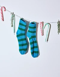 Aerie Knit Stripe Quarter Socks