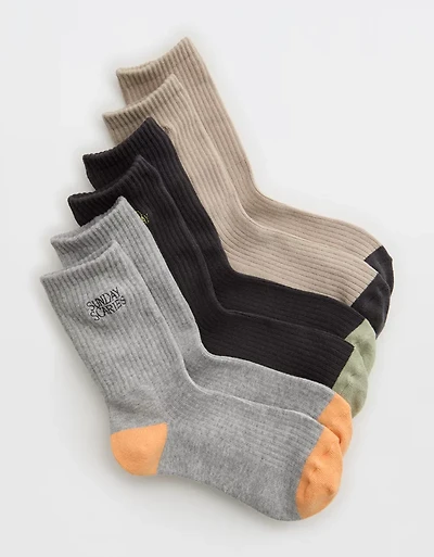 Aerie Halloween Graphic Crew Socl 3-Pack