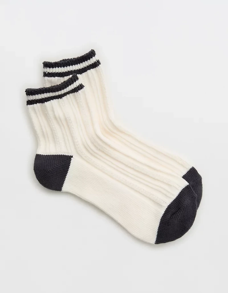 Aerie Pointelle Stripe Quarter Socks