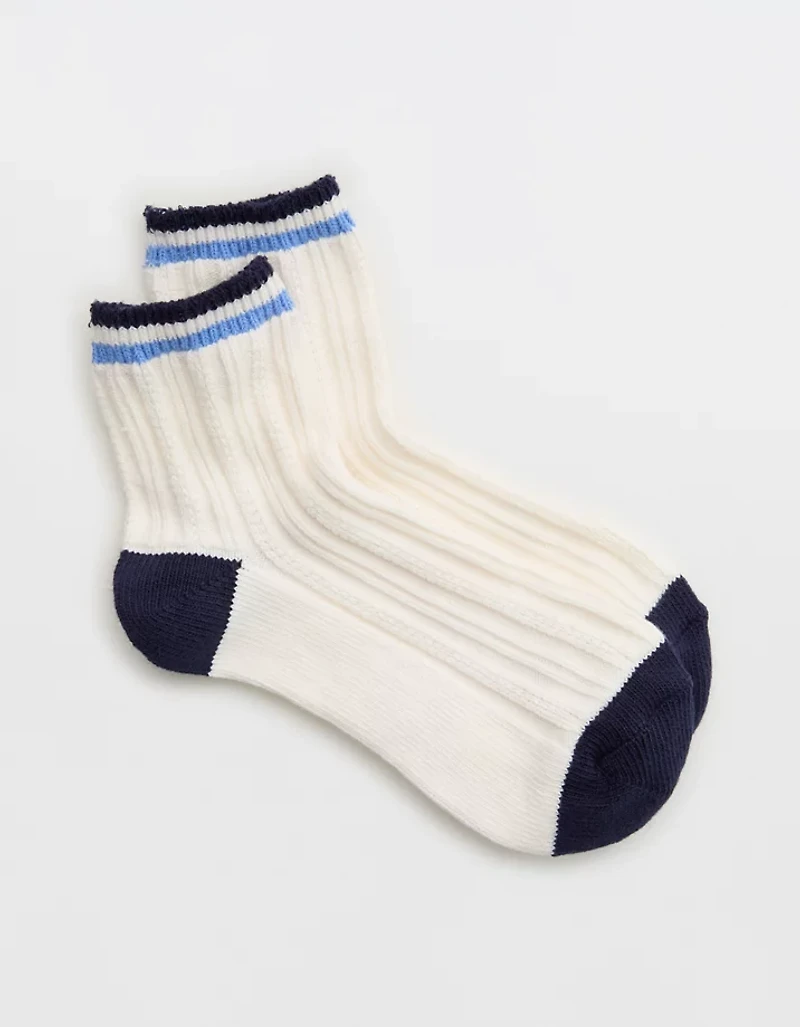 Aerie Pointelle Stripe Quarter Socks