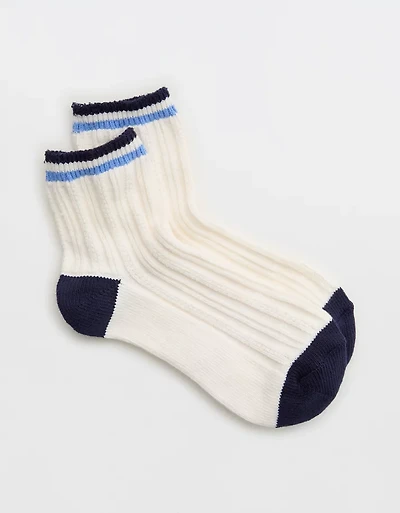 Aerie Pointelle Stripe Quarter Socks