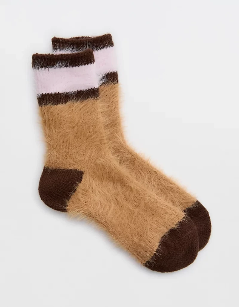Aerie Multi Fuzzy Crew Socks
