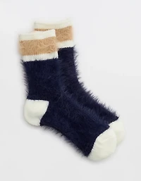 Aerie Multi Fuzzy Crew Socks