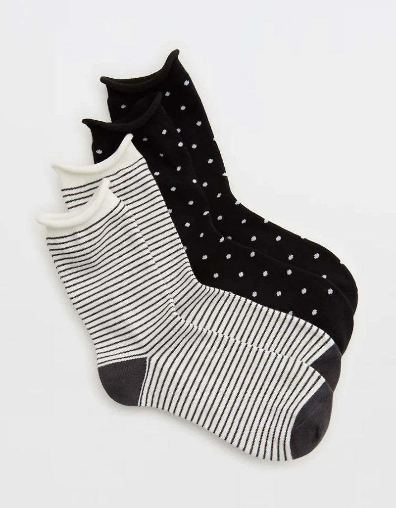 Aerie Rolled Edge Crew Sock 2-Pack