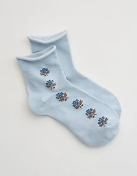 Aerie Rolled Edge Quarter Socks