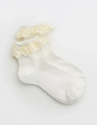 Aerie Lace Trim Quarter Socks