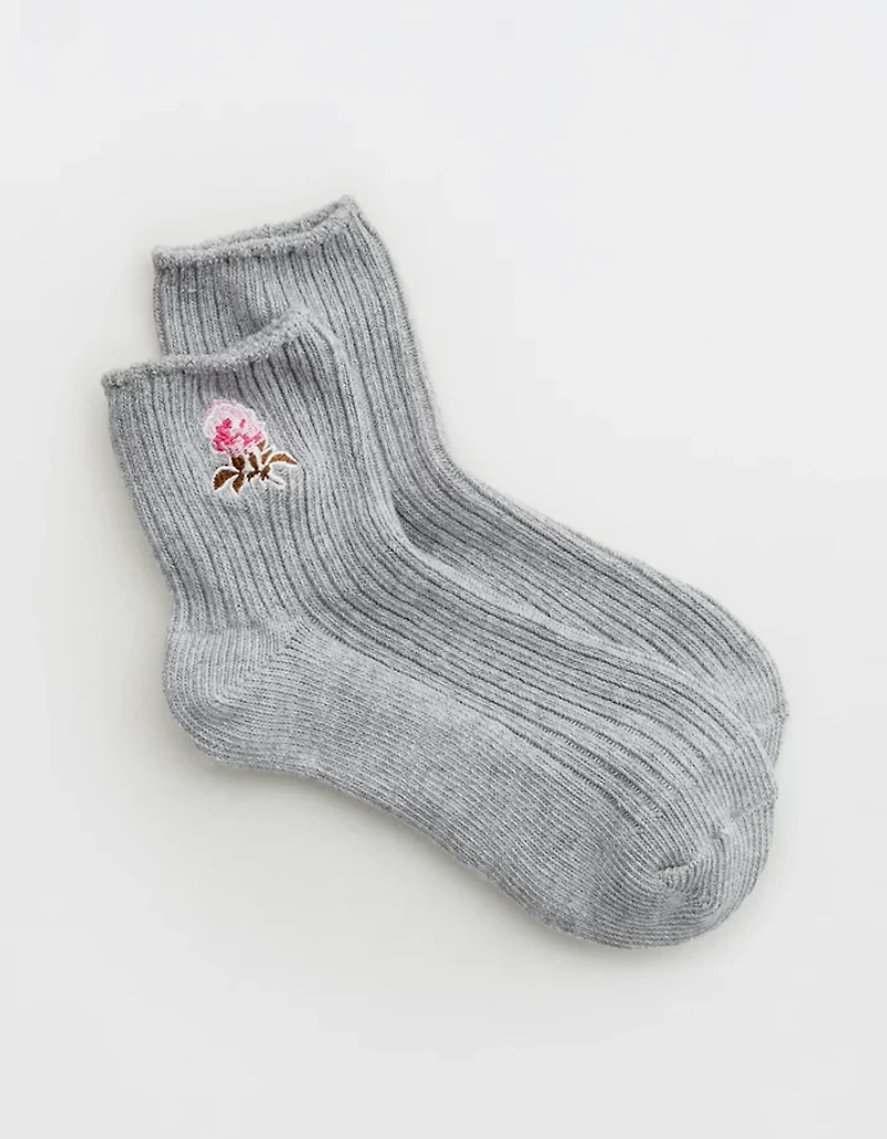 Aerie Chunky Rib Quarter Socks