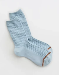 Aerie Solid Cable Crew Socks
