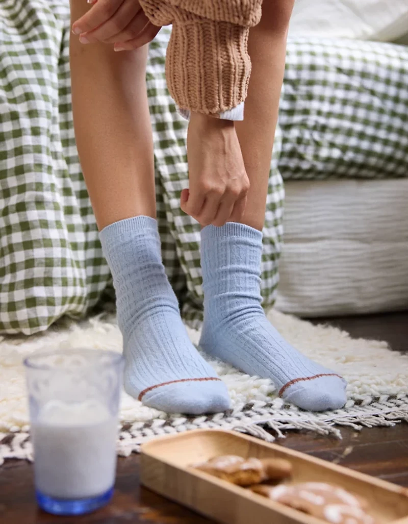 Aerie Solid Cable Crew Socks